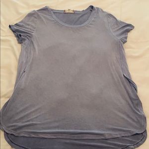 Pink Rose Blue Gray Scoop Neck Shirt